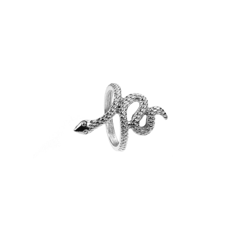 Charming Unique Snake Design Solid White Gold Ring By Jewelry Lane