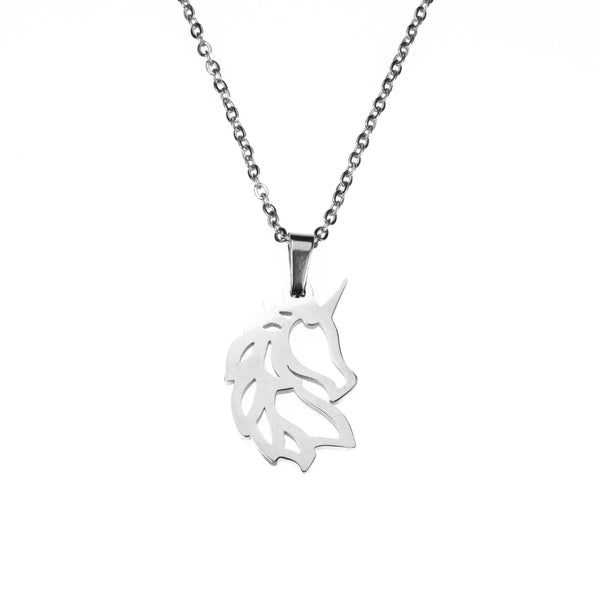 Beautiful Charming Rare Unicorn Solid White Gold Pendant By Jewelry Lane