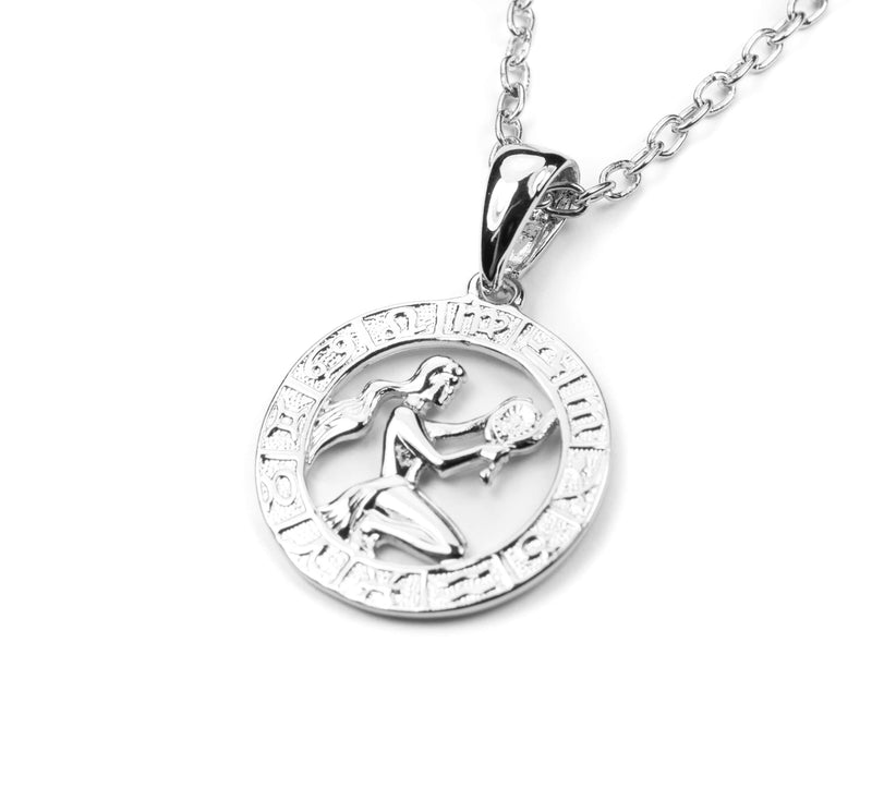 Beautiful Zodiac Virgo Solid White Gold Pendant By Jewelry Lane