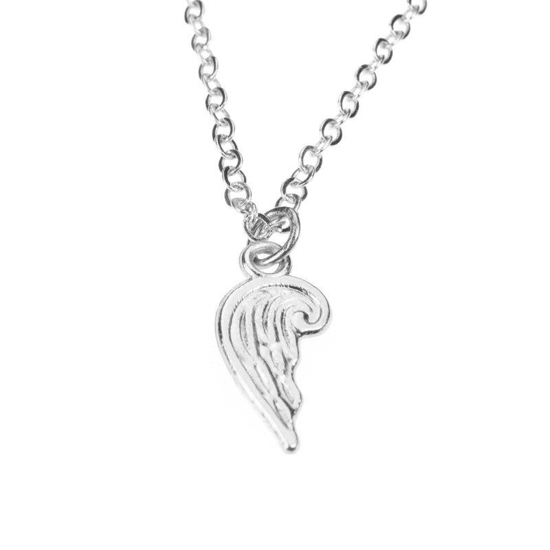 Beautiful Simple Bird Wing Design Solid White Gold Pendant By Jewelry Lane