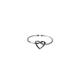 Beautiful Wire Style Heart Stracker Solid White Gold Ring By Jewelry Lane