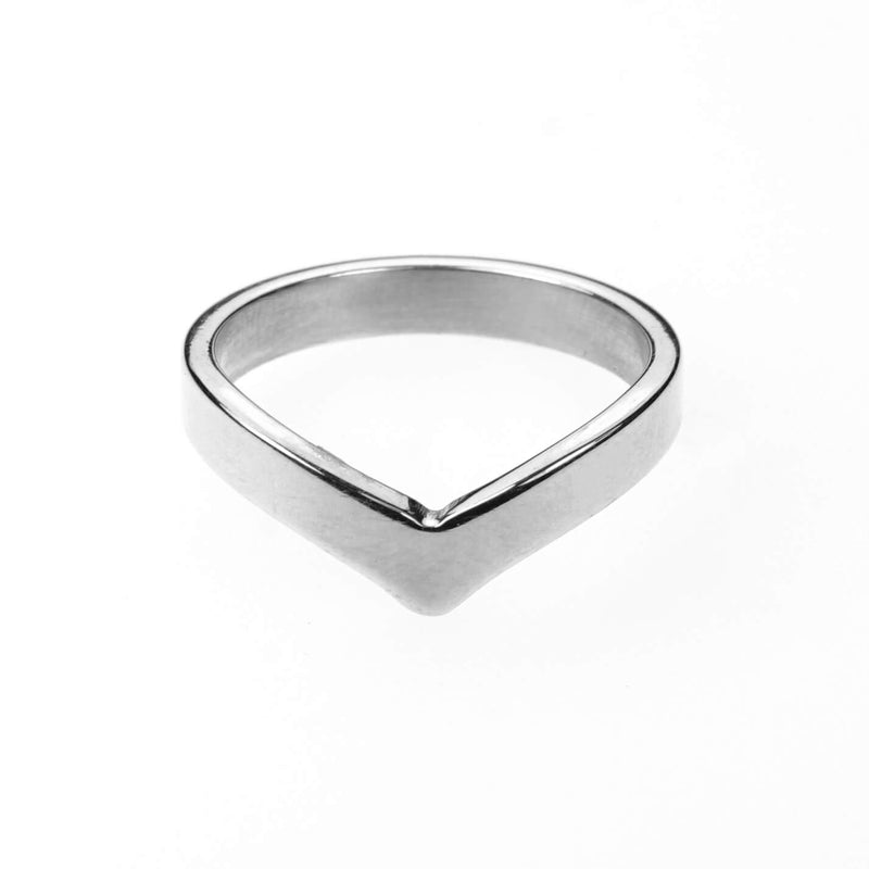 Beautiful Unique Wishbone Design Solid White Gold Ring By Jewelry Lane