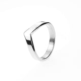 Beautiful Unique Wishbone Design Solid White Gold Ring By Jewelry Lane