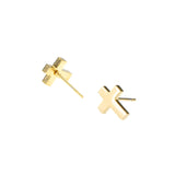 Beautiful Elegant Cross Solid Gold Stud Earrings By Jewelry Lane