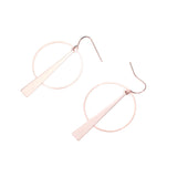 Beautiful Modern Simple Bar Hoop Solid Rose Gold Earrings By Jewelry Lane