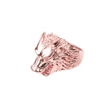 Modern Unique Wolf Design Solid Rose Gold Ring By Jewelry Lane