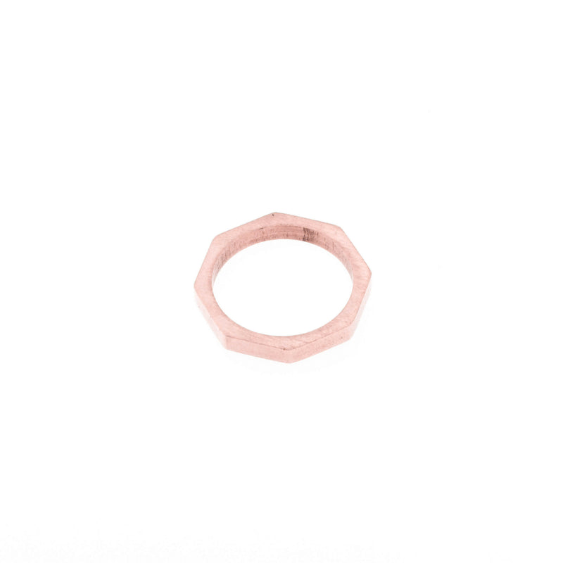 Beautiful Unique Modern Bolt Design Solid Rose Gold Ring By Jewelry Lane