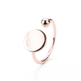 Stylish Unique Circle Disc Stacker Solid Rose Gold Ring By Jewelry Lane