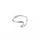 Simple Unique Adjustable Polished Solid White Gold Ring By Jewelry Lane