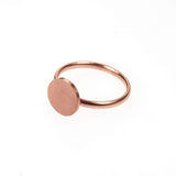 Beautiful Simple Round Flat Top Design Solid Rose Gold Ring By Jewelry Lane