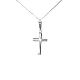 Solid White Gold Cross Pendant by Jewelry Lane