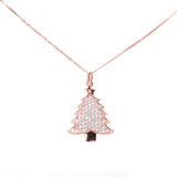 Beautiful Rose Gold Christmas Tree Pendant from Jewelry Lane