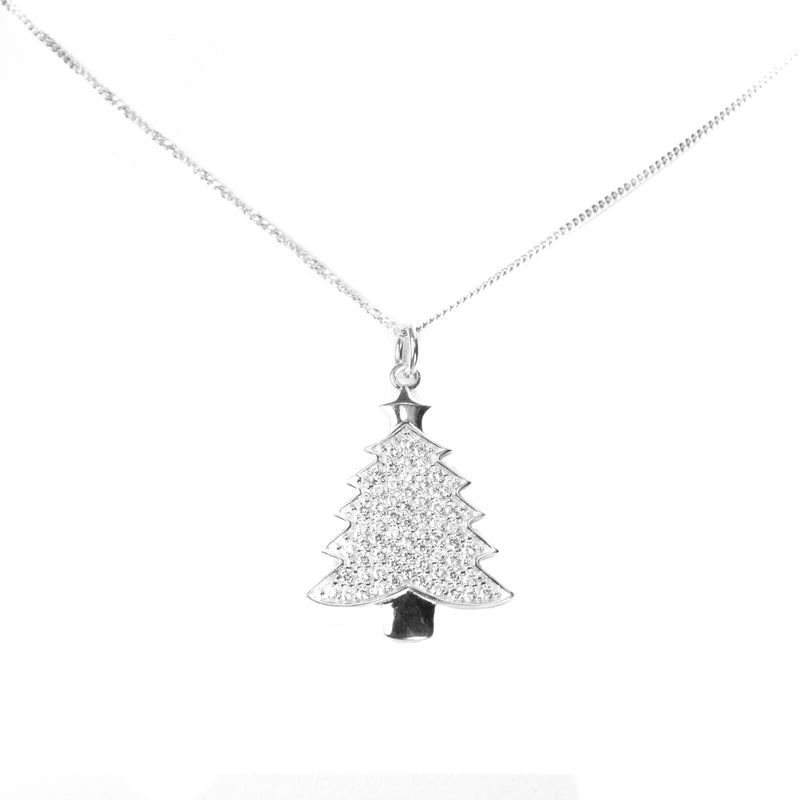Beautiful White Gold Christmas Tree Pendant from Jewelry Lane