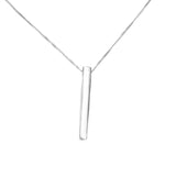White Gold Bar Pendant Necklace by Jewelry Lane