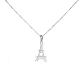 White Gold Eiffel Tower Pendant