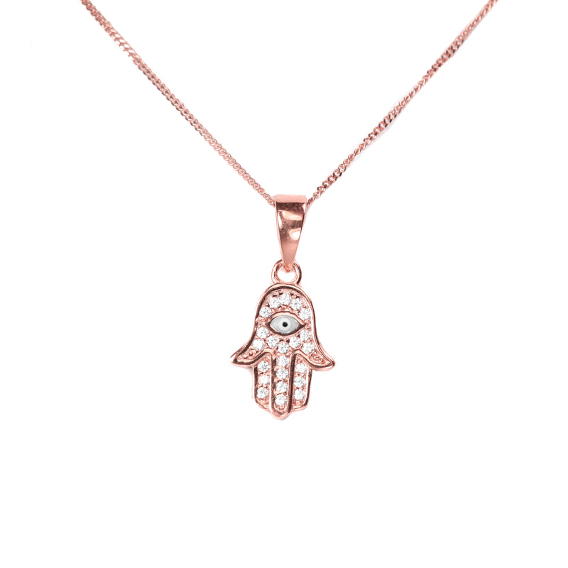 Rose Gold Hamsa Pendant by Jewelry Lane