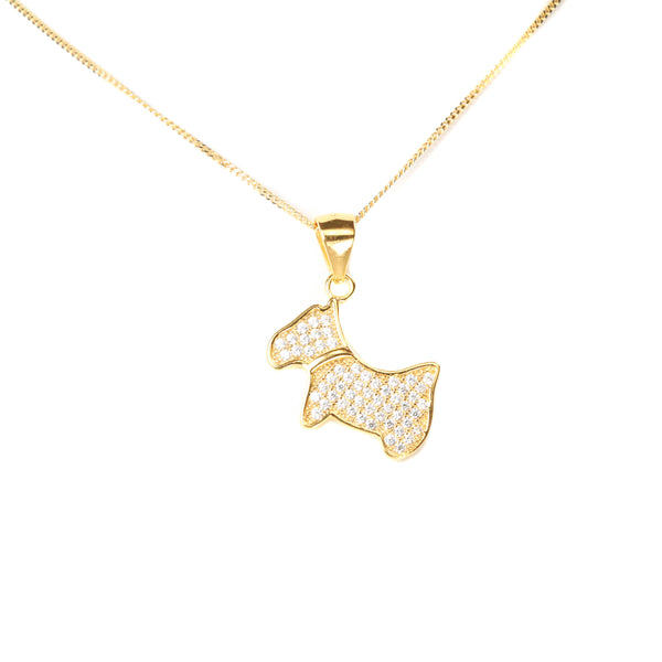 Gold Chic Dog Pendant by Jewelry Lane