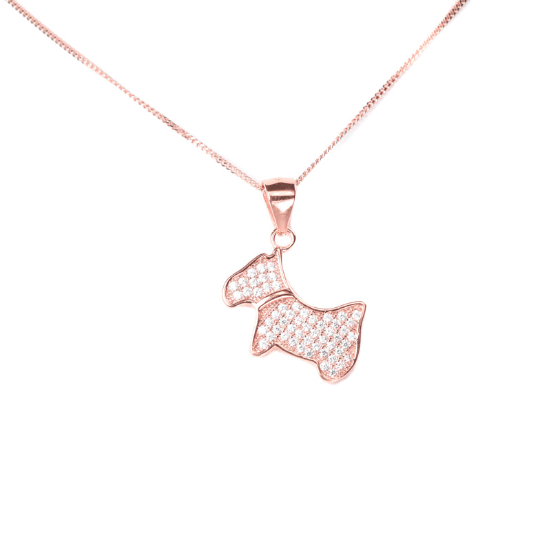 Rose Gold Chic Dog Pendant by Jewelry Lane