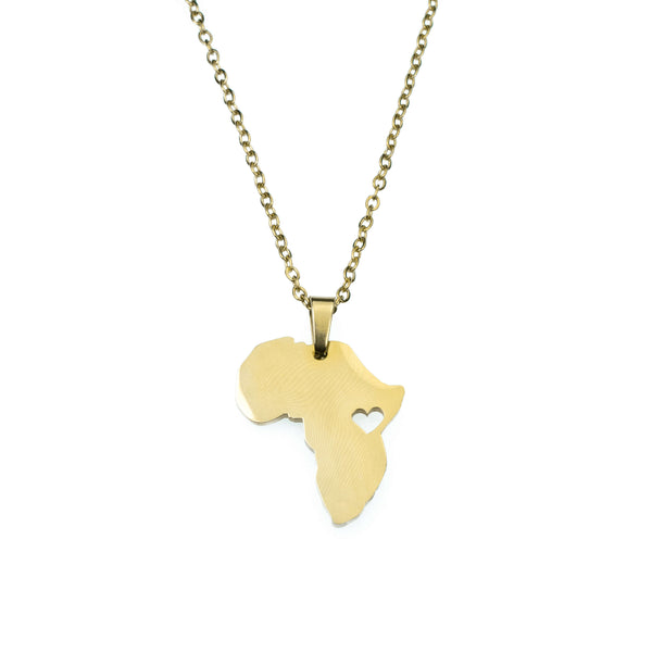 Solid Gold African Love Pendant by Jewelry Lane