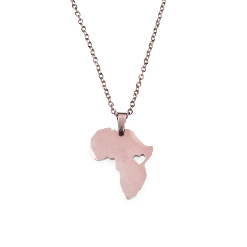 Solid Rose Gold African Love Pendant by Jewelry Lane