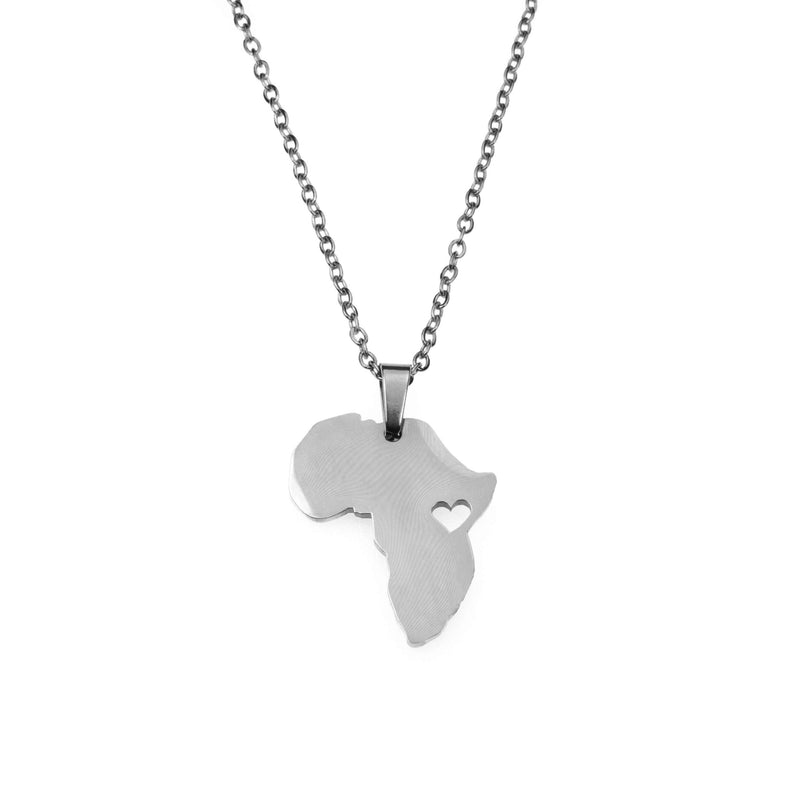 Solid White Gold African Love Pendant by Jewelry Lane
