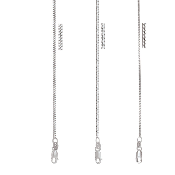 Elegant Thin Solid White Gold Chain By Jewelry Lane